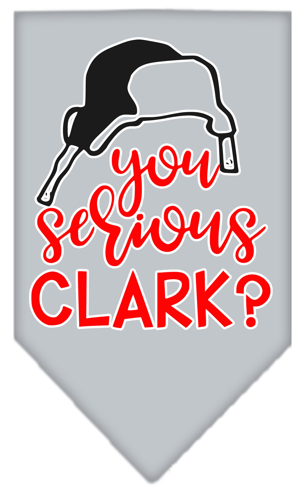 You Serious Clark? Screen Print Bandana Grey Small
